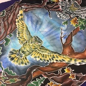 Vintage Purple Lotus Imports owl scarf